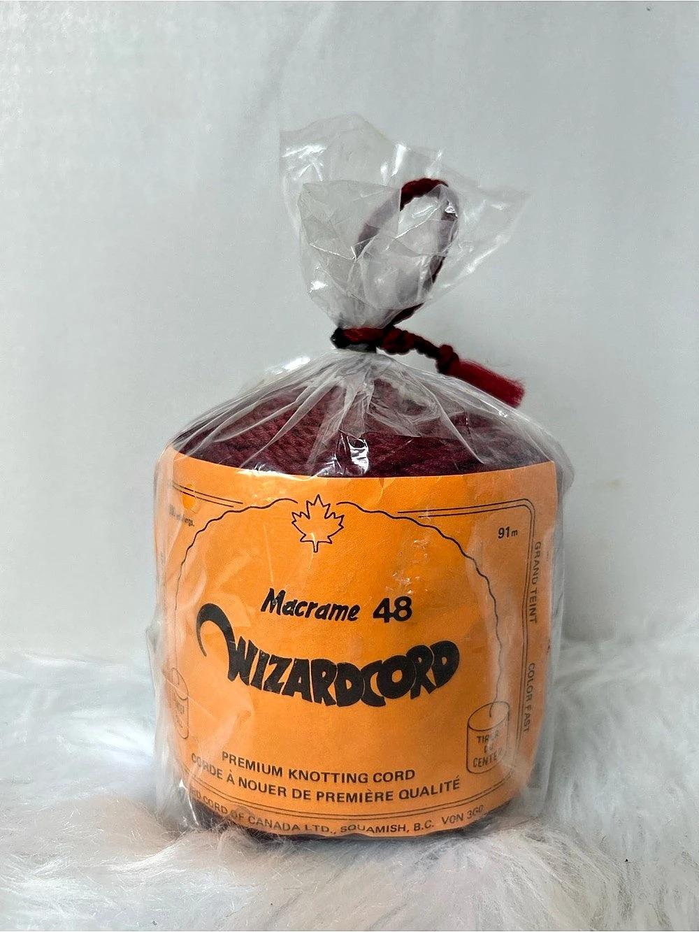 Wizzard Cord Macramé 48 Macramé Cord Spool in Red NWT